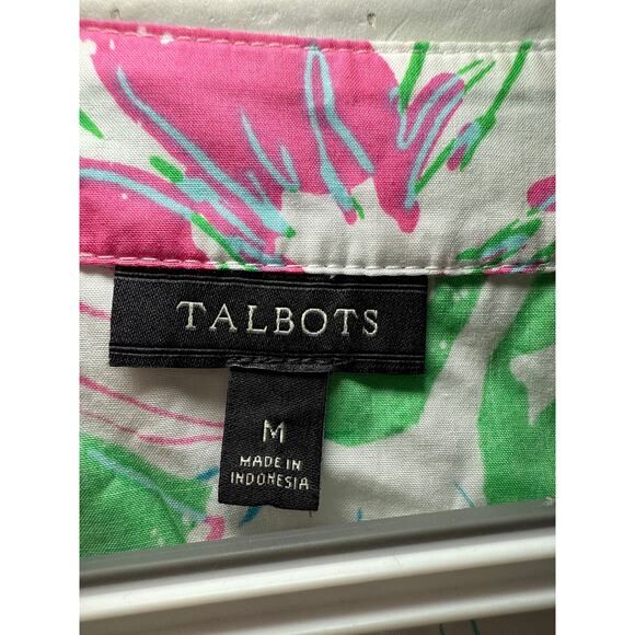 Talbots anguilla floral popover blouse womens medium spring lightweight preppy - Picture 2 of 7